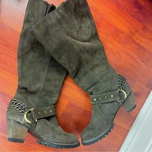 Gwyneth Brown Suede Rock-n-roll Boots, WORN ONCE, Sz 8.5